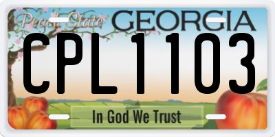 GA license plate CPL1103