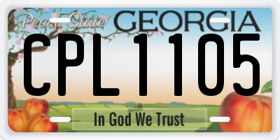 GA license plate CPL1105