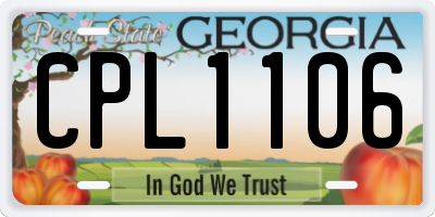 GA license plate CPL1106