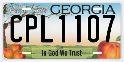 GA license plate CPL1107