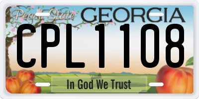 GA license plate CPL1108