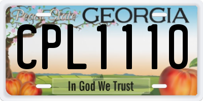 GA license plate CPL1110