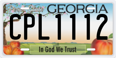GA license plate CPL1112