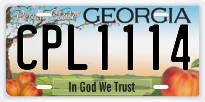 GA license plate CPL1114