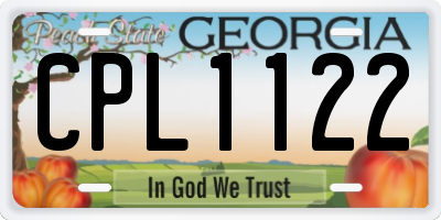GA license plate CPL1122