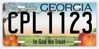 GA license plate CPL1123