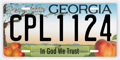 GA license plate CPL1124
