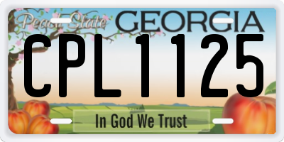 GA license plate CPL1125