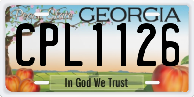 GA license plate CPL1126