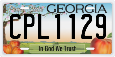 GA license plate CPL1129