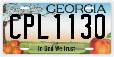 GA license plate CPL1130