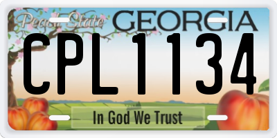 GA license plate CPL1134