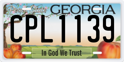 GA license plate CPL1139