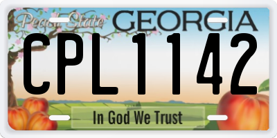 GA license plate CPL1142