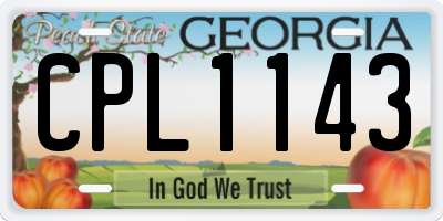 GA license plate CPL1143