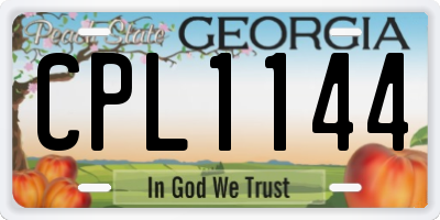 GA license plate CPL1144