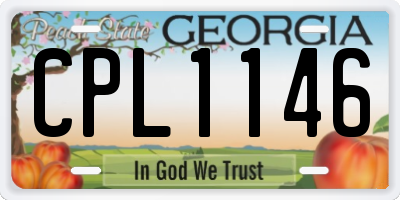 GA license plate CPL1146