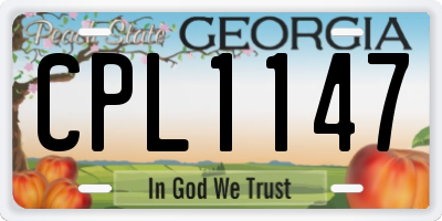 GA license plate CPL1147