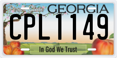 GA license plate CPL1149