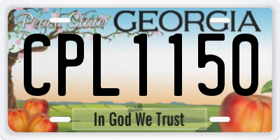 GA license plate CPL1150