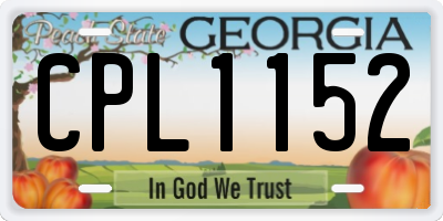 GA license plate CPL1152