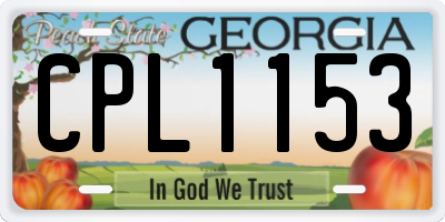 GA license plate CPL1153