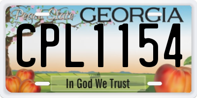 GA license plate CPL1154