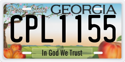 GA license plate CPL1155