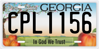 GA license plate CPL1156