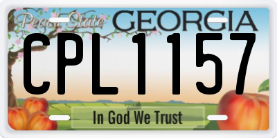 GA license plate CPL1157