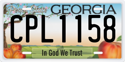 GA license plate CPL1158