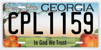GA license plate CPL1159
