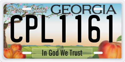 GA license plate CPL1161