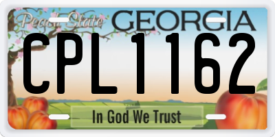 GA license plate CPL1162