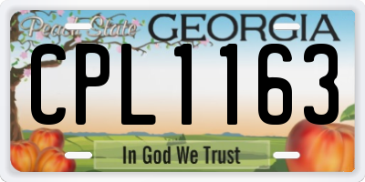 GA license plate CPL1163
