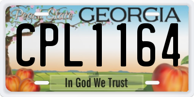 GA license plate CPL1164