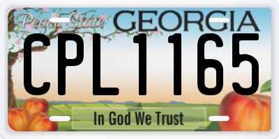 GA license plate CPL1165