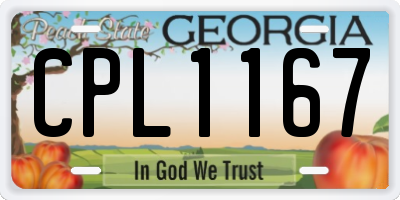 GA license plate CPL1167