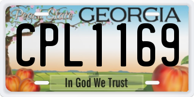 GA license plate CPL1169