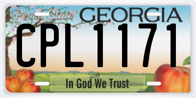GA license plate CPL1171