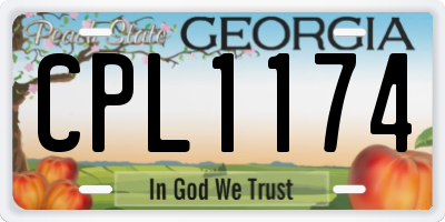 GA license plate CPL1174