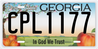 GA license plate CPL1177
