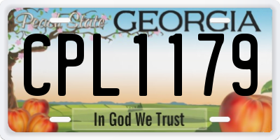 GA license plate CPL1179
