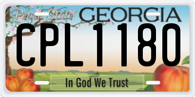GA license plate CPL1180