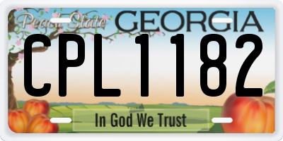 GA license plate CPL1182