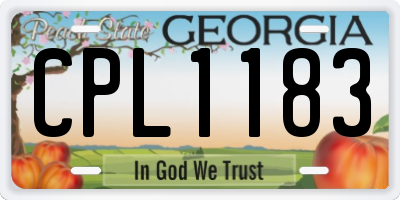 GA license plate CPL1183