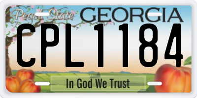 GA license plate CPL1184