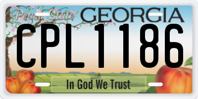 GA license plate CPL1186