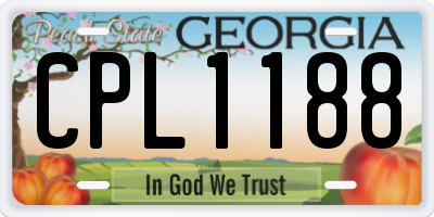 GA license plate CPL1188
