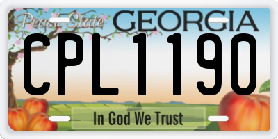 GA license plate CPL1190